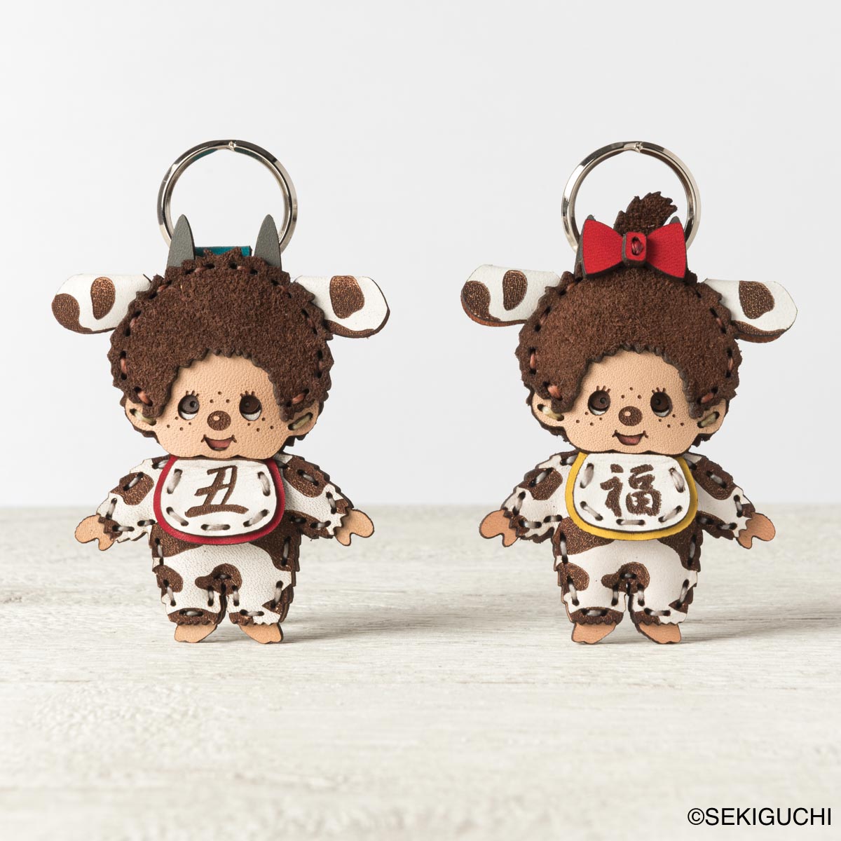 2021年の干支「丑(うし)」に扮したモンチッチレザーキーホルダー！！